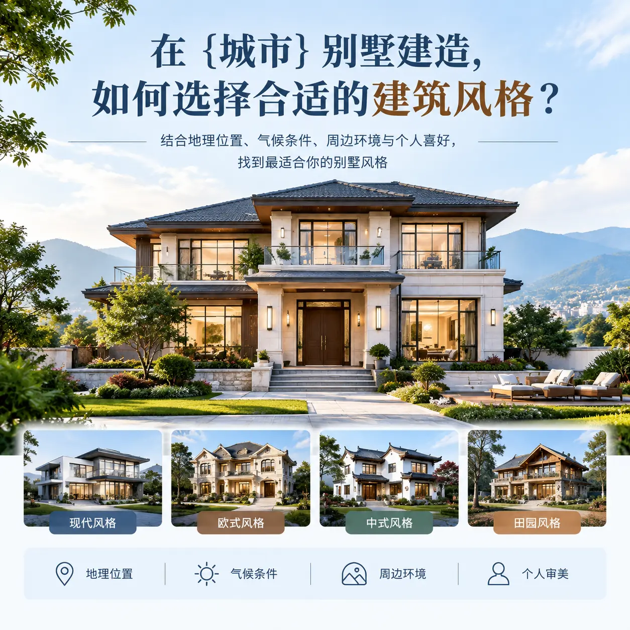 在 习水 别墅建造,如何选择合适的建筑风格?